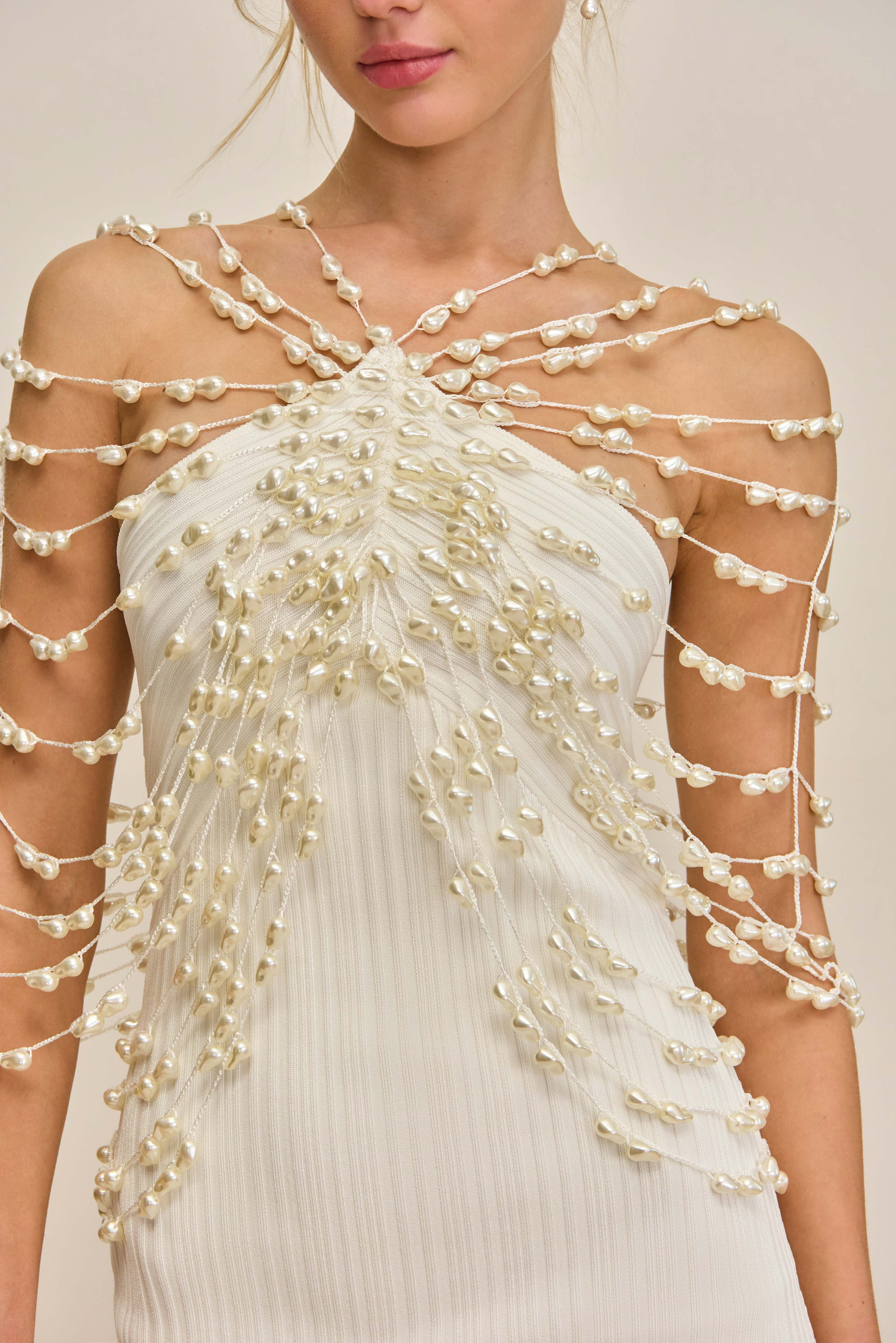 CULT GAIA OLIVIANA KNIT DRESS - OFF WHITE