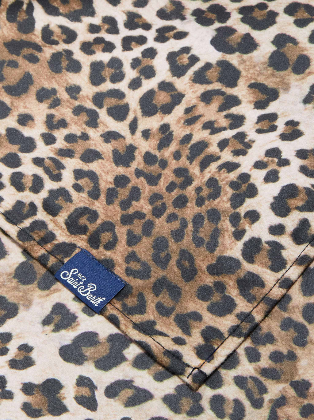 MC2 AIDAN BEACH TOWEL WITH LEOPARD PRINT AND LOGO