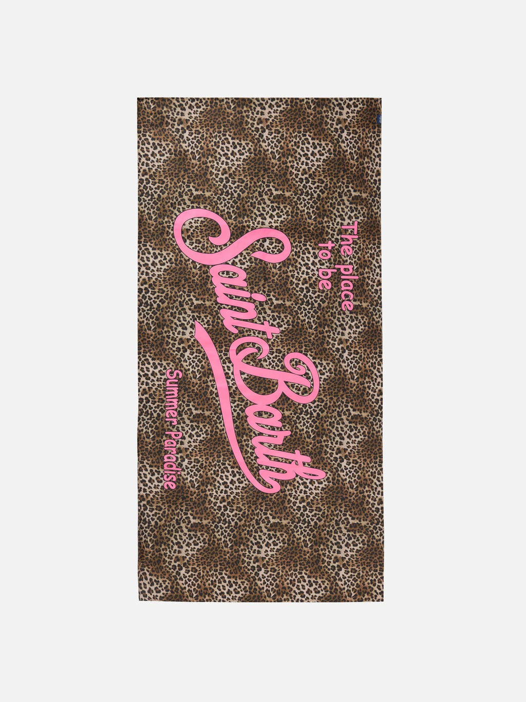 MC2 AIDAN BEACH TOWEL WITH LEOPARD PRINT AND LOGO