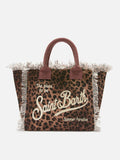 MC2 LEOPARD PRINT CANVAS VANITY REGULAR BAG WITH FRINGES