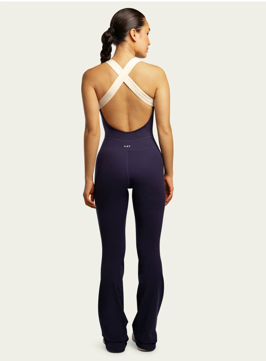 437 The Sculpt Onesie in Navy & Cream
