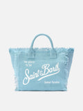 MC2 Light blue solid color linen Colette bag