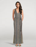 Missoni Belted Sequin Knit Maxi Dress